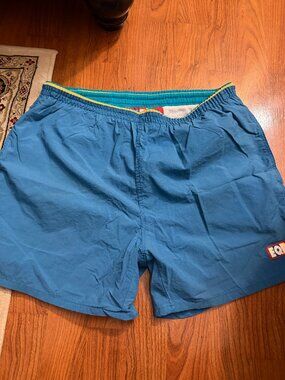 Vintage Blue Beach Equipment EQT Swim Trunks With pockets
